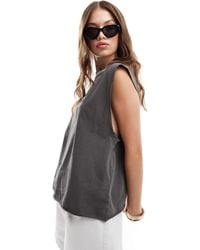 ASOS - Washed Oversized Tank With Drop Arm Hole - Lyst