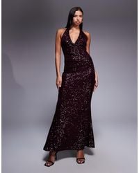 ASOS - All Over Sequin Plunge Maxi Dress - Lyst