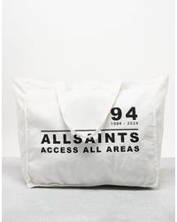 AllSaints - Access - borsa shopping unisex bianca - Lyst