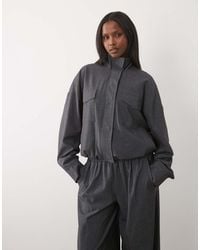 Kaiia - Exclusive Funnel Neck Pocket Detail Cinched Waist Tactical Bomber Jacket Co-Ord - Lyst