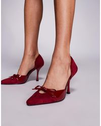 Public Desire - Makenna - escarpins pointus avec découpe et nœud - bordeaux - Lyst
