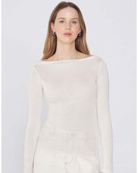 Tezenis - Long-Sleeved Viscose Top With Boat Neck - Lyst