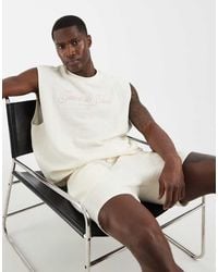 ASOS - Heavyweight Boxy Oversized Tank With Text Graphic - Lyst