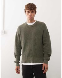Weekday - Maglione Squadrato Lavaggio Kaki Scuro - Lyst