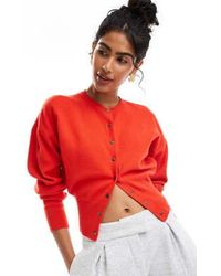 ASOS - Crew Neck Cardigan With Rib Hem Detail - Lyst