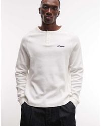 Prohibited - Long Sleeve Henley Neck T-shirt - Lyst