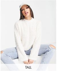 Pieces - Exclusive High Neck Fluffy Jumper - Lyst