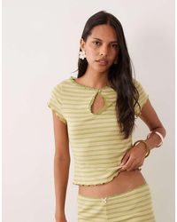 Miss Selfridge - Short Sleeve Keyhole Top Co-ord - Lyst