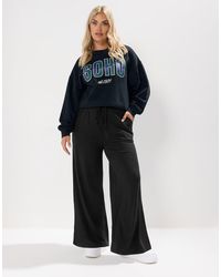 Yours Clothing - Ribbed Wide Leg Trousers - Lyst