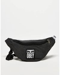 Obey - Riñonera Con Lavado Negro Y Detalle De Logo Pigment - Lyst