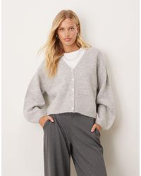 Gina Tricot - V Neck Knitted Wool Alpaca Cardigan - Lyst