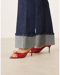 Mango - Bow Detail Heeled Slingback Sandal - Lyst