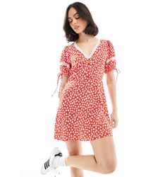 Wednesday's Girl - Ditsy Floral Mini Tea Dress - Lyst