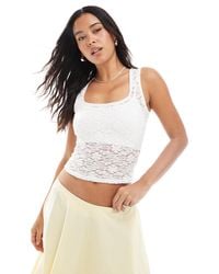New Look - – trägertop aus er spitze mit eckigem ausschnitt - Lyst