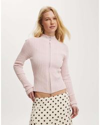 Cotton On - Variegated Rib Zip Through - Lyst