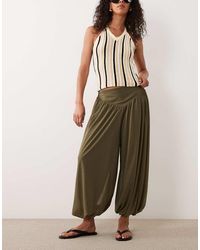ASOS - Cropped Soft Balloon Pants With Deep Waistband - Lyst