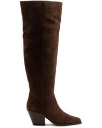 OFF THE HOOK - Scores Suede Leather Over-The-Knee Block Heel Boots With Side Zip - Lyst