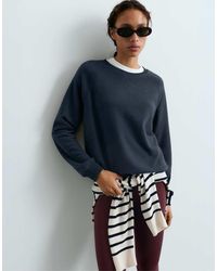 Oysho - Marl Cotton-blend Fleece Crew-neck Sweatshirt - Lyst