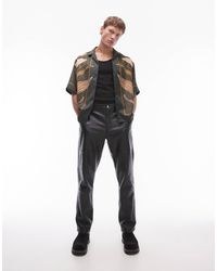 TOPMAN - Pantalon droit en cuir - Lyst