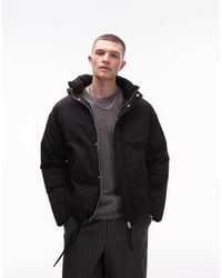 TOPMAN - Collared Puffer Jacket - Lyst
