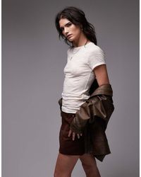TOPSHOP - Linen Look Tee - Lyst