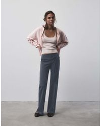 Pull&Bear - Striped Flared Trousers With Belt - Lyst