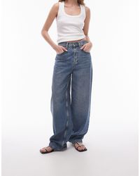 TOPSHOP - Jeans ampi a vita alta lavaggio autentico - Lyst