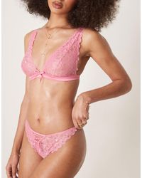 ASOS - Blake Heart Lace Brazilian With Corset Detail - Lyst