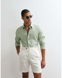 ASOS - Regular Fit Smart Linen Blend Shirt - Lyst