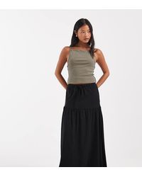 Vero Moda - Boho Maxi Rok Van Jersey Met Gestrikte Taille En Stroken - Lyst