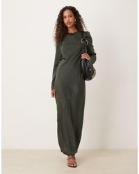 ASOS - Seamed Matt Satin Slip Maxi Dress - Lyst