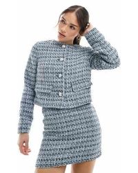 New Look - Cropped Boucle Jacket - Lyst