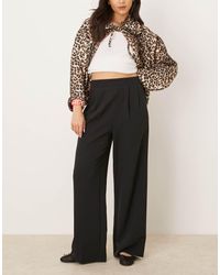 New Look - Pantalones Negros De Pernera Ancha Sin Cierres De - Lyst