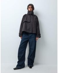 ASOS - Funnel Cropped Cape Trench Coat - Lyst