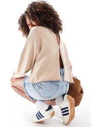 ASOS - Wide Sleeve Knitted Jumper With Back Opening - Lyst