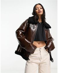 Mango - Aviator Jacket With Faux Shearling Lining - Lyst