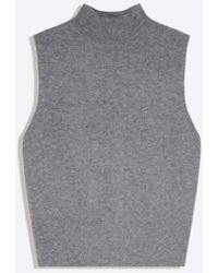 Bershka - High Neck Knit Waistcoat - Lyst