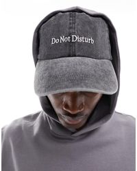 ASOS - Cotton Baseball Cap With Do Not Disturb Embroidery - Lyst