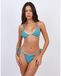 SIMMI - Towelling Stripe Triangle Bikini Top - Lyst