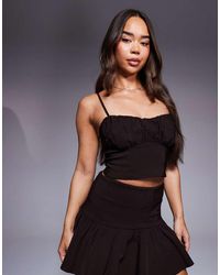 ASOS - Bengaline Corset Cami Top With Ruched Bust Detail - Lyst