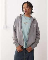 Guess - Originals Zip Up Garment Dyed Hoodie - Lyst