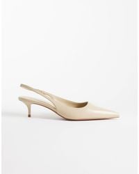 Mango - 100% Leather Heeled Slingback Shoes - Lyst