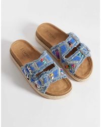 SIMMI - Simmi London Mayha Beeded Double Buckle Sandals - Lyst