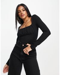 ASOS - Gathered Bust Detail Long Sleeve Top - Lyst
