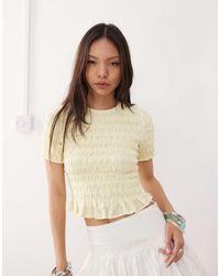 Amy Lynn - Eleanor Lace Shirred Top - Lyst