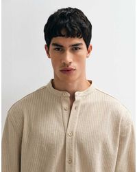 ASOS - Relaxed Overhead Textured Shirt With Henley Collar - Lyst