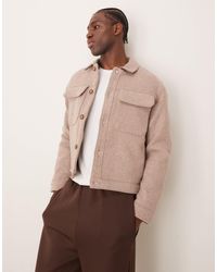 Abercrombie & Fitch - – elegante twill-truckerjacke aus wollmix - Lyst
