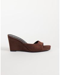 Raid - Juniper Faux Suede Heeled Wedge Mules - Lyst
