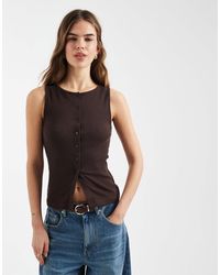 Brave Soul - Button Down Tank Top - Lyst