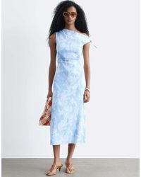 & Other Stories - Rich Linen Asymmetric Boatneck Midi Dress - Lyst
